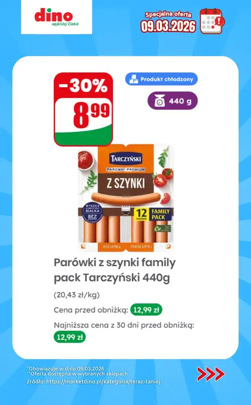 Dino - gazetka promocyjna Specjalna oferta na 09.03.2026 - promocje spoza gazetki od poniedziałku 09.03 do poniedziałku 09.03 - strona 8