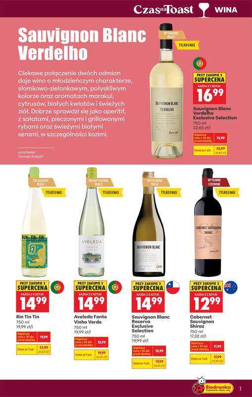 Biedronka - gazetka promocyjna Czas na toast od poniedziałku 09.03 do soboty 21.03 - strona 7