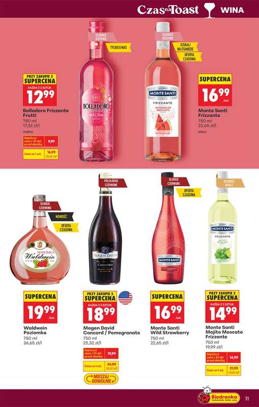 Biedronka - gazetka promocyjna Czas na toast od poniedziałku 09.03 do soboty 21.03 - strona 11