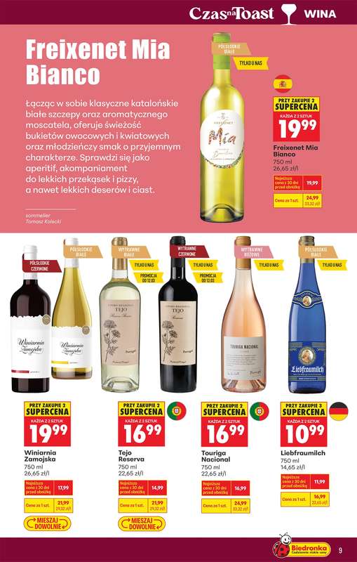 Biedronka - gazetka promocyjna Czas na toast od poniedziałku 09.03 do soboty 21.03 - strona 9
