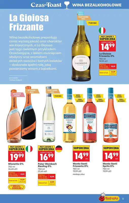 Biedronka - gazetka promocyjna Czas na toast od poniedziałku 09.03 do soboty 21.03 - strona 17