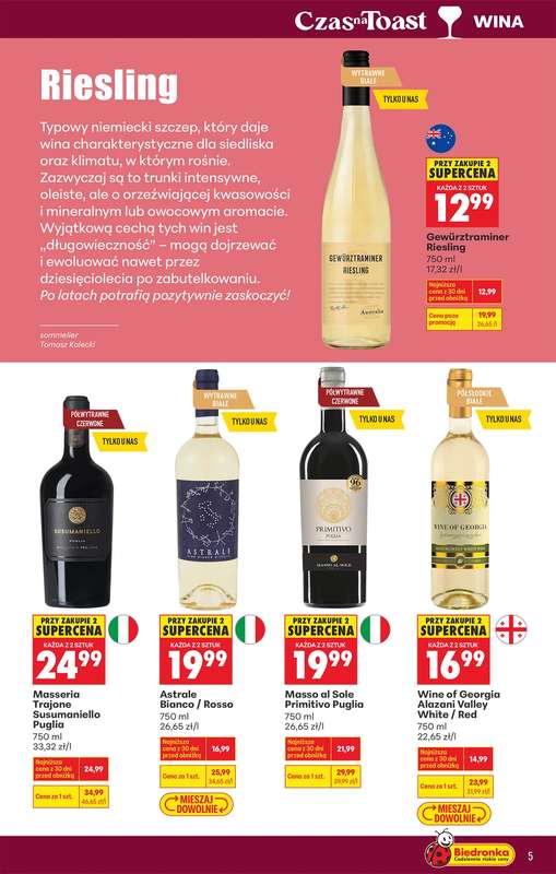 Biedronka - gazetka promocyjna Czas na toast od poniedziałku 09.03 do soboty 21.03 - strona 5