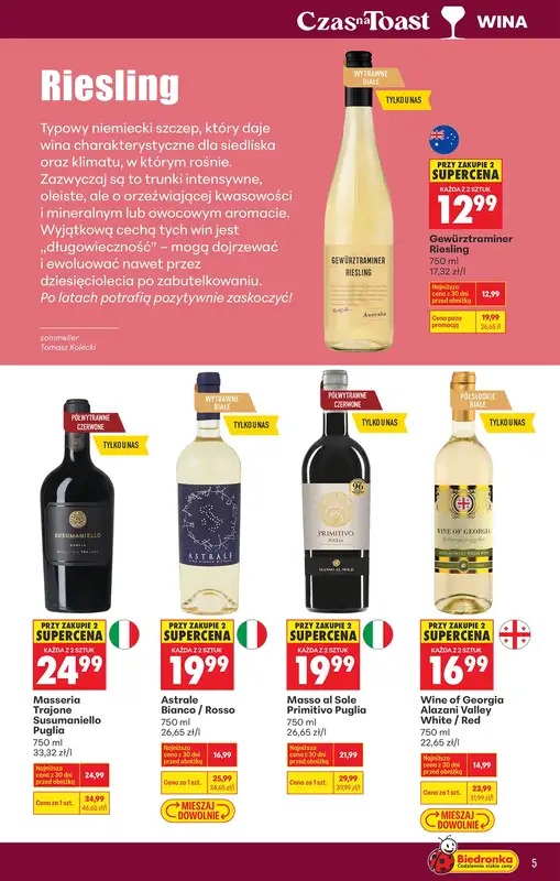 Biedronka - gazetka promocyjna Czas na toast od poniedziałku 09.03 do soboty 21.03 - strona 5