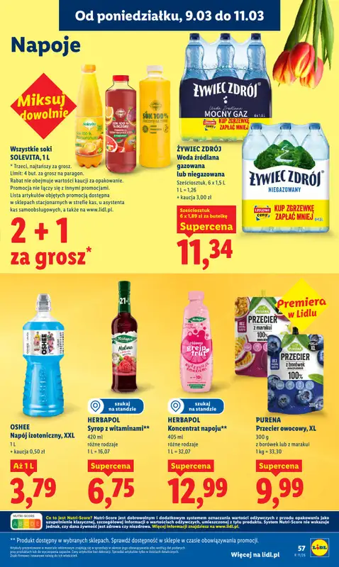 Lidl - gazetka promocyjna Oferta od poniedziałku od poniedziałku 09.03 do środy 11.03 - strona 57