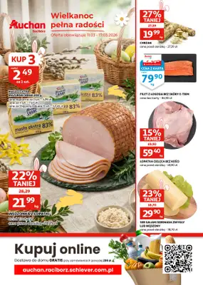 Auchan - gazetka promocyjna Gazetka Racibórz I Wielkanoc pełna radości od środy 11.03 do wtorku 24.03