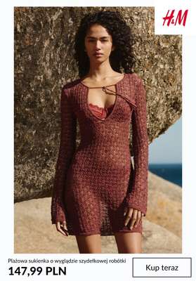 Plażowa sukienka o wyglądzie szydełkowej robótki