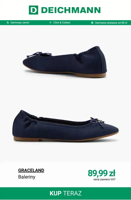 Deichmann - gazetka promocyjna Baleriny damskie od poniedziałku 09.03  - strona 10