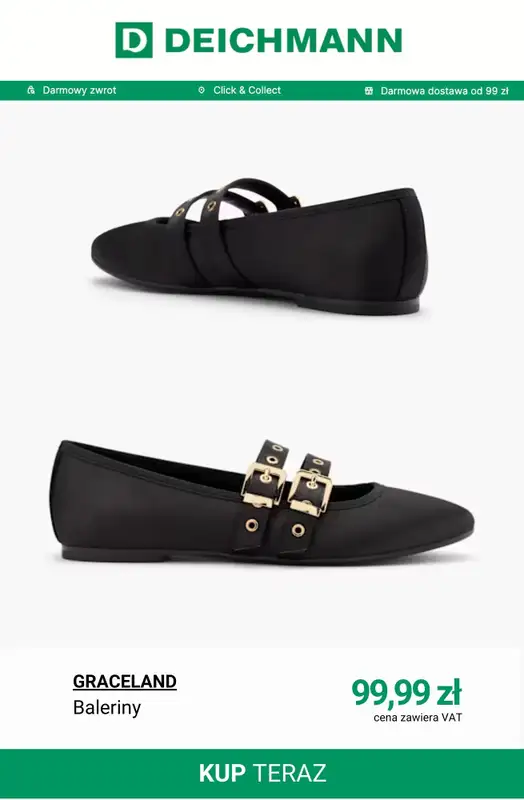 Deichmann - gazetka promocyjna Baleriny damskie od poniedziałku 09.03  - strona 11
