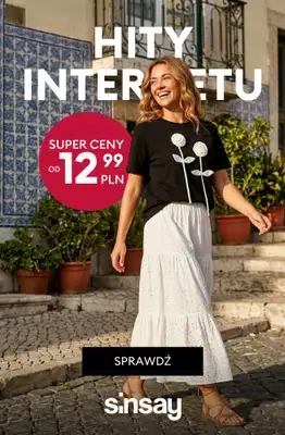 Sinsay - gazetka promocyjna HITY INTERNETU - od 12,99 PLN od poniedziałku 09.03 