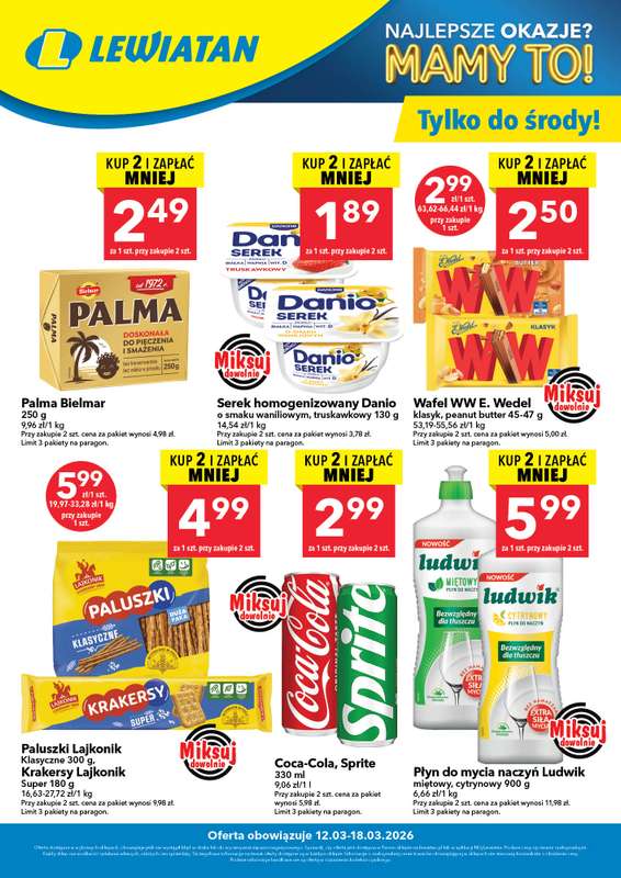 LEWIATAN - gazetka promocyjna W wielopakach taniej! od czwartku 12.03 do środy 18.03