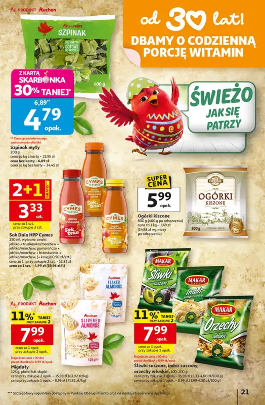 Auchan - gazetka promocyjna Gazetka 30 Lat Hipermarket Auchan od czwartku 12.03 do środy 18.03 - strona 21