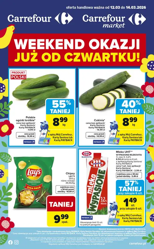 Carrefour - gazetka promocyjna Gazetka Weekend promek już od czwartku od czwartku 12.03 do soboty 14.03