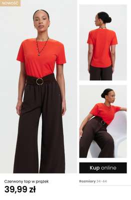 Czerwony top w prążek