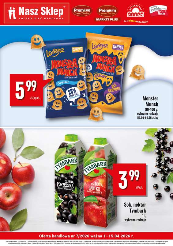 Premium Nasz Sklep - gazetka promocyjna Billboard Premium Market Plus od środy 01.04 do środy 15.04