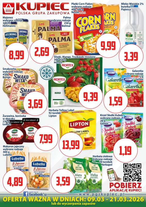 Kupiec - gazetka promocyjna Oferta plakatowa od poniedziałku 09.03 do soboty 21.03