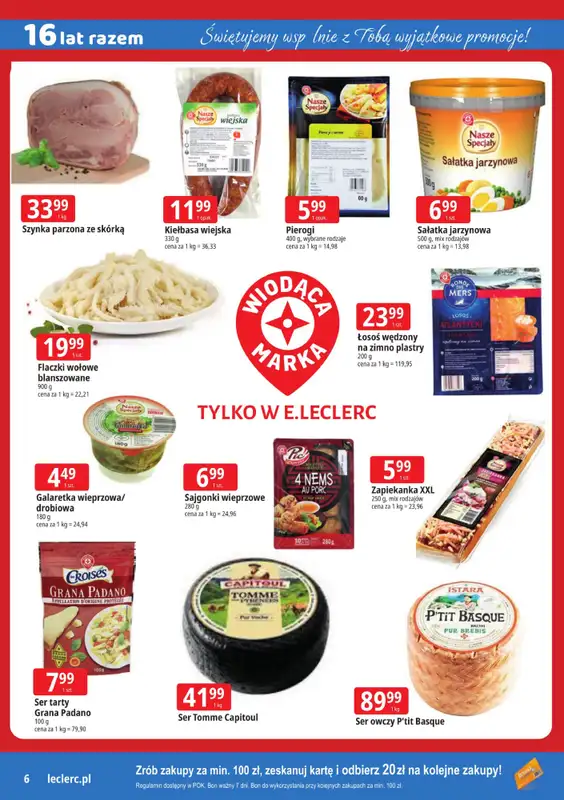 Leclerc - gazetka promocyjna Oferta Ostrołęka | 16 lat razem od poniedziałku 09.03 do soboty 14.03 - strona 6