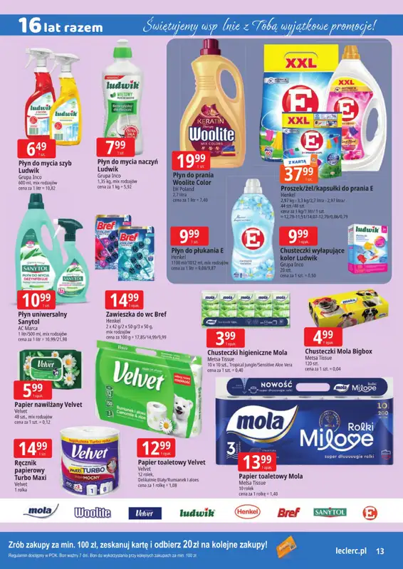 Leclerc - gazetka promocyjna Oferta Ostrołęka | 16 lat razem od poniedziałku 09.03 do soboty 14.03 - strona 13
