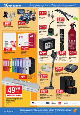 Leclerc - gazetka promocyjna Oferta Ostrołęka | 16 lat razem od poniedziałku 09.03 do soboty 14.03 - strona 14