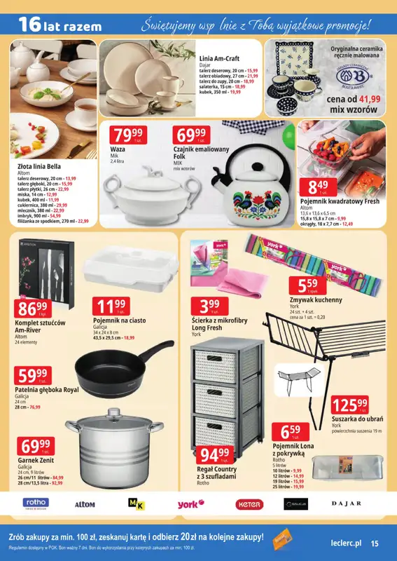 Leclerc - gazetka promocyjna Oferta Ostrołęka | 16 lat razem od poniedziałku 09.03 do soboty 14.03 - strona 15