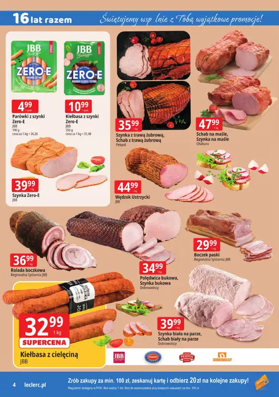 Leclerc - gazetka promocyjna Oferta Ostrołęka | 16 lat razem od poniedziałku 09.03 do soboty 14.03 - strona 4