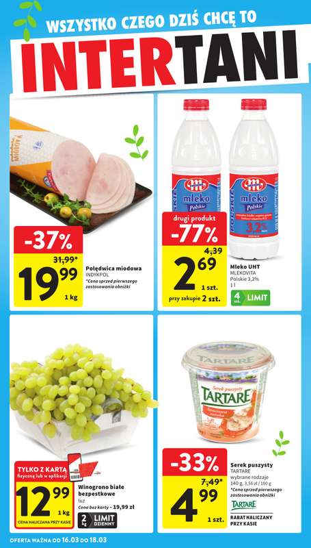 Intermarche - gazetka promocyjna Intertani start tygodnia od poniedziałku 16.03 do środy 18.03 - strona 2