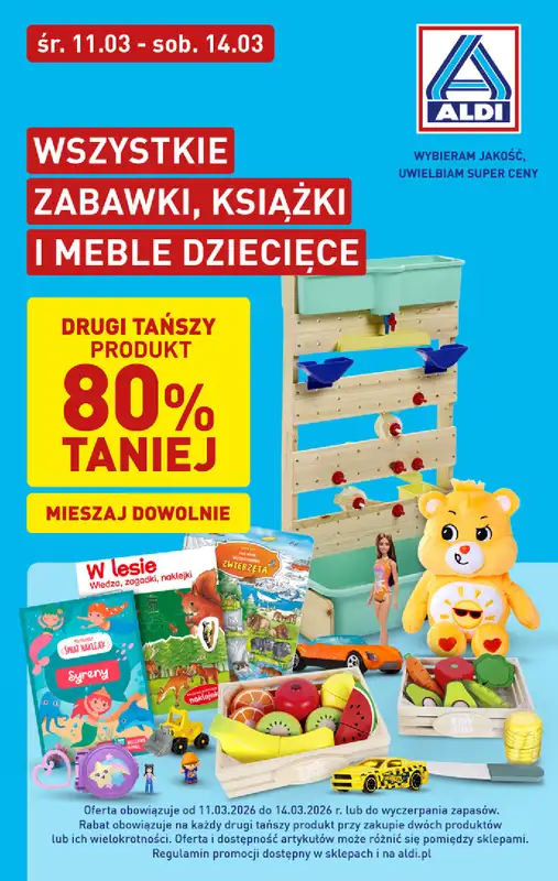 Aldi - gazetka promocyjna Zabawki, książki i meble dziecięce w super cenach Aldi!  