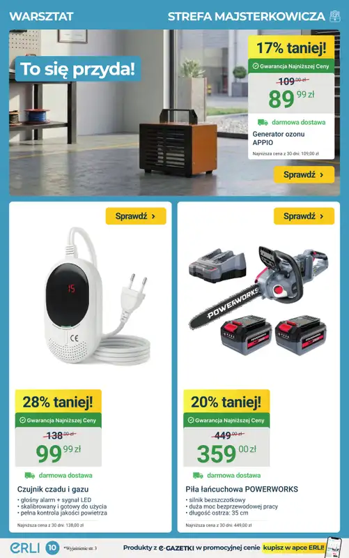 ERLI - gazetka promocyjna Urządzaj i remontuj dom taniej do -35%! od środy 11.03 do niedzieli 15.03 - strona 10