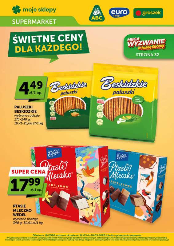 Groszek - gazetka promocyjna Gazetka Supermarket  do środy 18.03