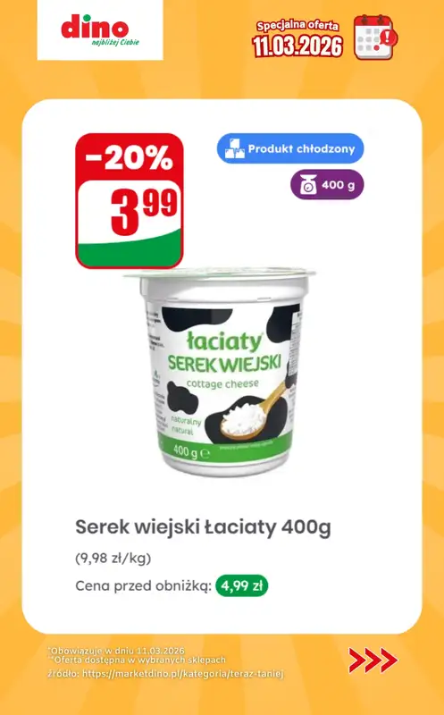 Dino - gazetka promocyjna Specjalna oferta na 11.03.2026 - promocje spoza gazetki od środy 11.03 do środy 11.03 - strona 3