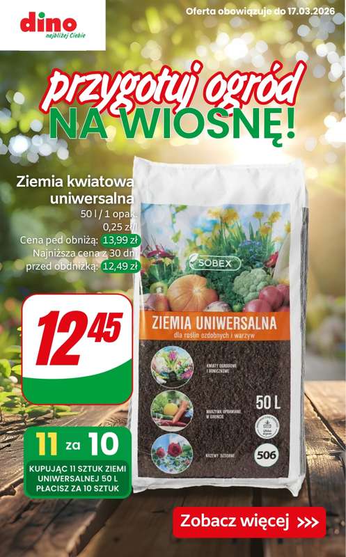 Dino - gazetka promocyjna Przygotuj ogród na wiosnę! od czwartku 12.03 do wtorku 17.03
