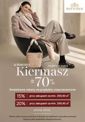 Wittchen - gazetka promocyjna Do -70% kiermasz od środy 11.03 do niedzieli 15.03