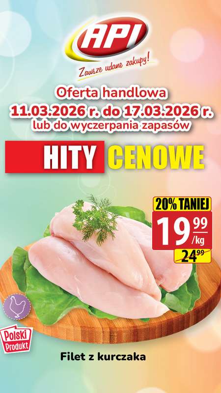 API Market - gazetka promocyjna Plakaty promocyjne od środy 11.03 do wtorku 17.03