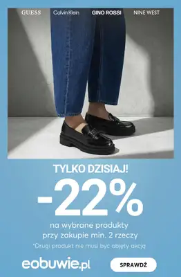 eobuwie.pl - gazetka promocyjna Tylko do północy! -22% na wiosenne buty przy zakupie 2 par od środy 11.03 