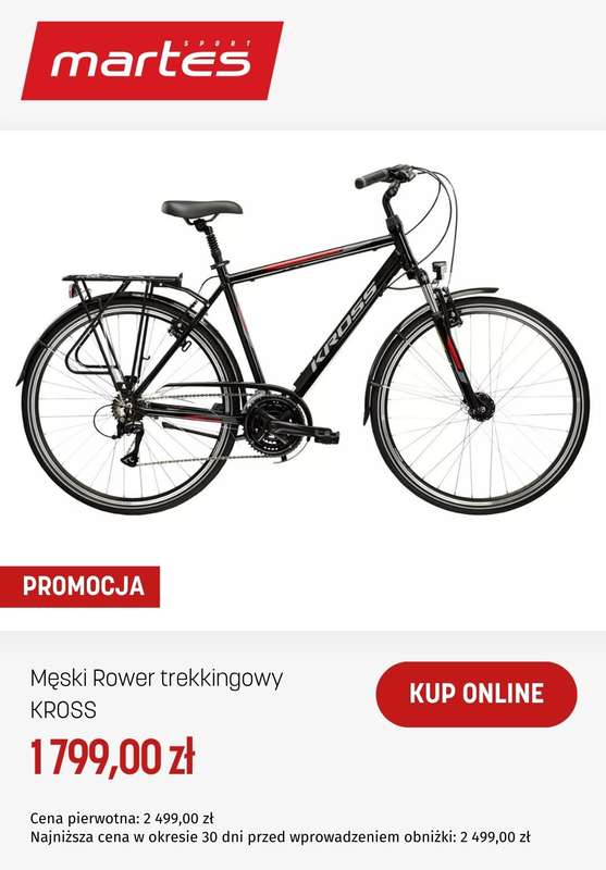 BEST SALE - gazetka promocyjna Martes Sport | Okazje na rowery Kross od środy 11.03  - strona 2