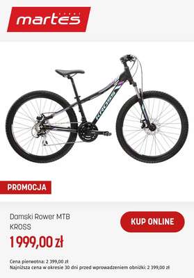 BEST SALE - gazetka promocyjna Martes Sport | Okazje na rowery Kross od środy 11.03  - strona 5