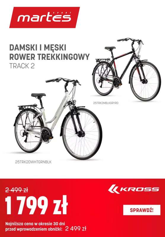 BEST SALE - gazetka promocyjna Martes Sport | Okazje na rowery Kross od środy 11.03 