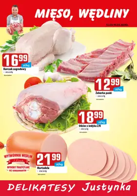 Delikatesy Justynka - gazetka promocyjna Plakaty promocyjne od czwartku 12.03 do niedzieli 15.03