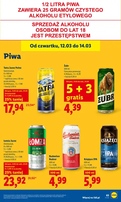 Lidl - gazetka promocyjna Oferta od czwartku od czwartku 12.03 do soboty 14.03 - strona 65