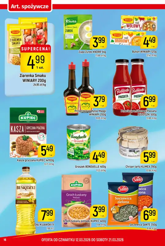 Delikatesy Piotruś Pan - gazetka promocyjna Gazetka od czwartku 12.03 do soboty 21.03 - strona 16