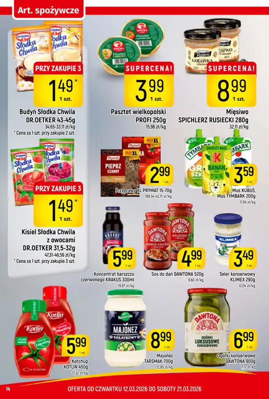Delikatesy Piotruś Pan - gazetka promocyjna Gazetka od czwartku 12.03 do soboty 21.03 - strona 14