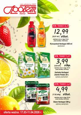 Społem - Blisko i Korzystnie - gazetka promocyjna Plakat promocyjny PSS Kalisz od wtorku 17.03 do soboty 11.04