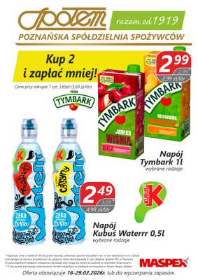 Społem - Blisko i Korzystnie - gazetka promocyjna Plakat promocyjny PSS Poznań od poniedziałku 16.03 do niedzieli 29.03