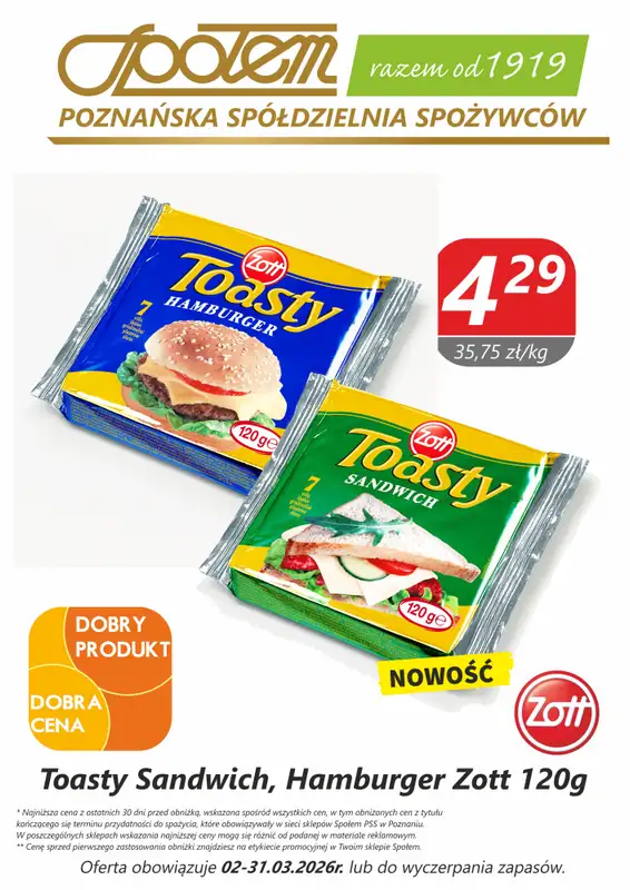 Społem - Blisko i Korzystnie - gazetka promocyjna Plakaty promocyjne PSS Poznań od czwartku 12.03 do wtorku 31.03 - strona 6