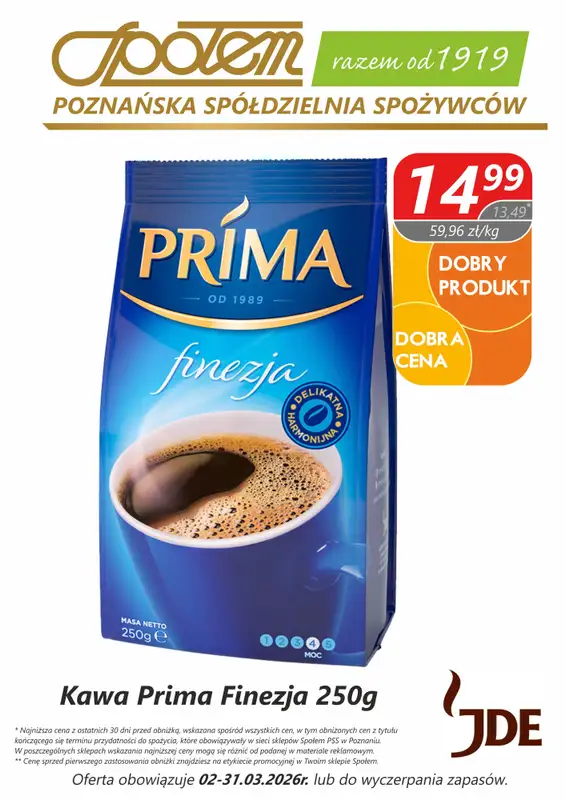 Społem - Blisko i Korzystnie - gazetka promocyjna Plakaty promocyjne PSS Poznań od czwartku 12.03 do wtorku 31.03 - strona 9