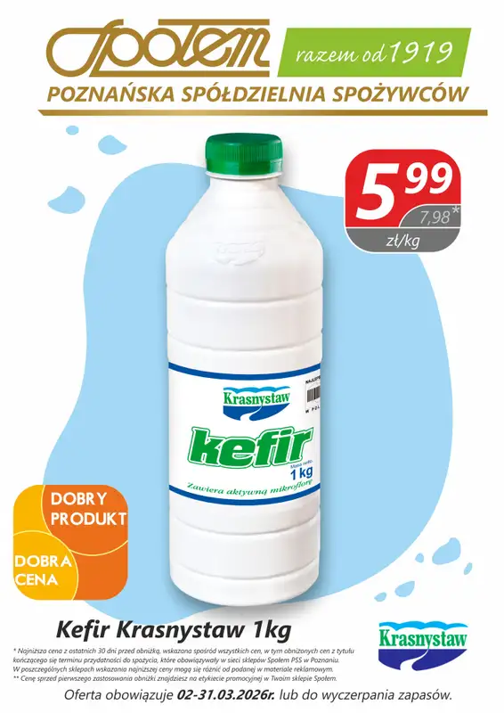 Społem - Blisko i Korzystnie - gazetka promocyjna Plakaty promocyjne PSS Poznań od czwartku 12.03 do wtorku 31.03 - strona 4