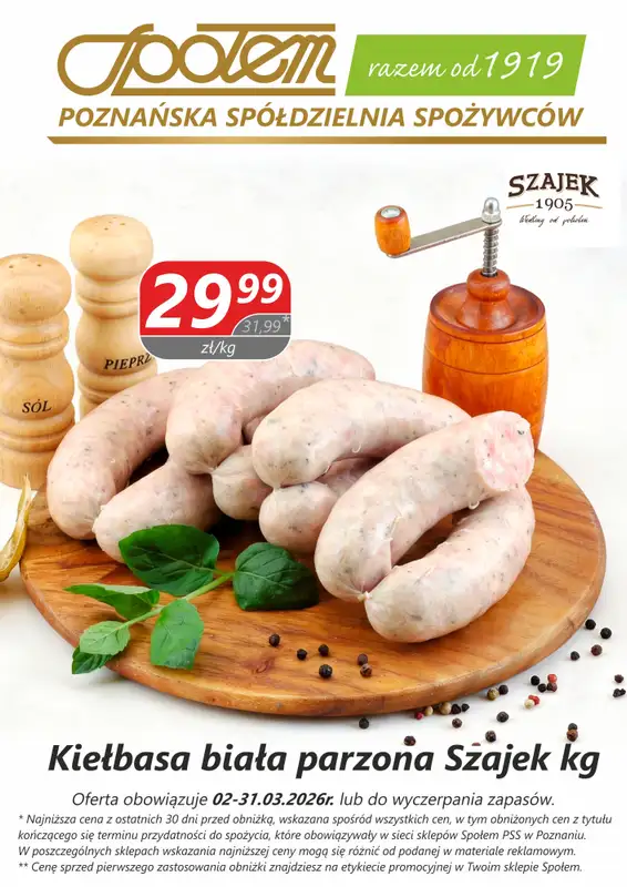 Społem - Blisko i Korzystnie - gazetka promocyjna Plakaty promocyjne PSS Poznań od czwartku 12.03 do wtorku 31.03 - strona 7