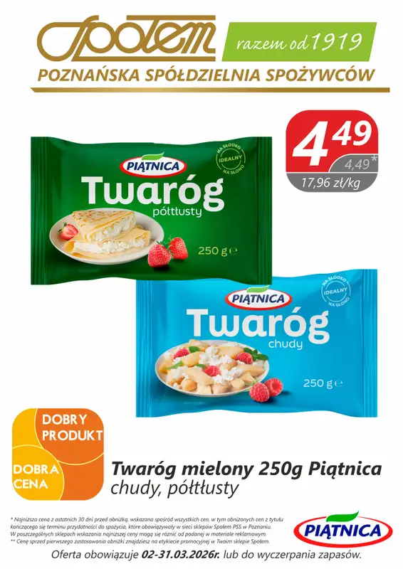 Społem - Blisko i Korzystnie - gazetka promocyjna Plakaty promocyjne PSS Poznań od czwartku 12.03 do wtorku 31.03 - strona 5