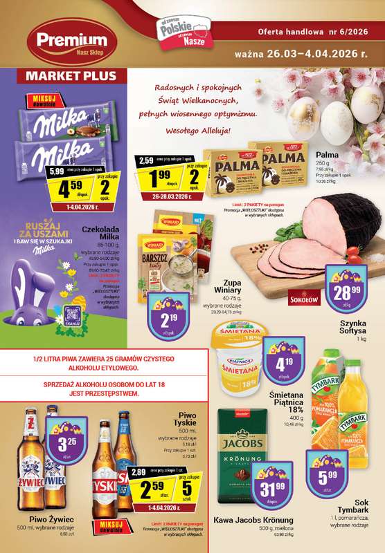 Premium Nasz Sklep - gazetka promocyjna Gazetka Premium Market Plus od czwartku 26.03 do soboty 04.04