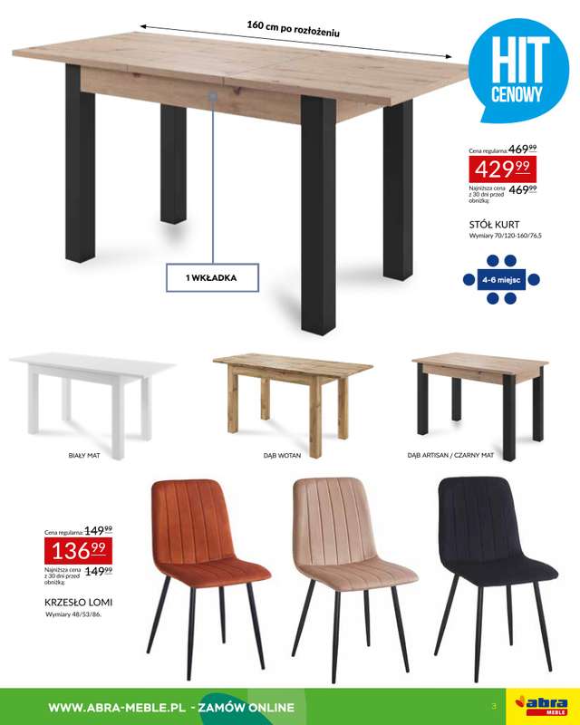Abra Meble - gazetka promocyjna Zapraszamy na promocję od czwartku 12.03 do wtorku 31.03 - strona 3
