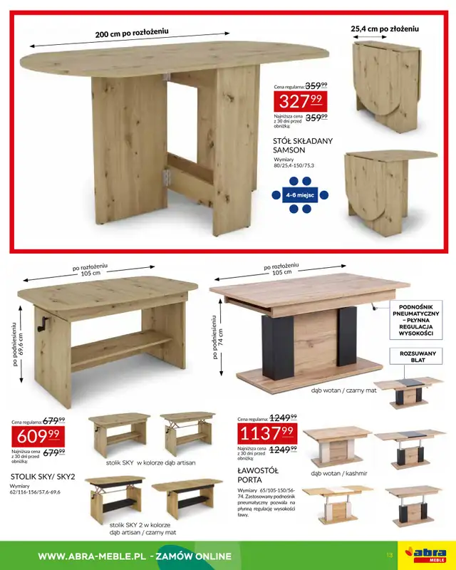 Abra Meble - gazetka promocyjna Zapraszamy na promocję od czwartku 12.03 do wtorku 31.03 - strona 13